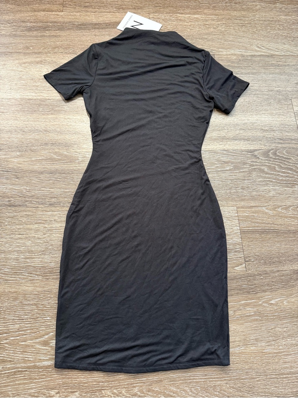 Naked Wardrobe Butter Short Sleeve Mini Dress Black - Picture 4 of 4